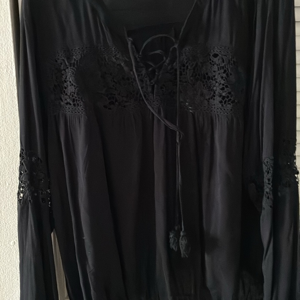 Forever 21 Black Lace Detail Blouse